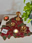 Designer Regal Handcrafted Floral Poinsettia Beaded Glass Placemat Table Mat