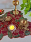 Designer Regal Handcrafted Floral Poinsettia Beaded Glass Placemat Table Mat