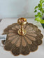 Floral Vintage Antique Copper And Brass Finish Beaded Table Placemat