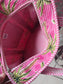 Stylish Floral PinkHand Block Printed Quilted Lunch Bag -Girl Women kids