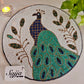 Beaded Peacock Round Table Mat | Decorative Table Mat by Sajja