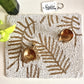 Stylish White Gold Leaves Beads Mats Décor Small Runner