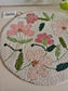 Garden of Flowers White Beads Round Floral Mat Placemat