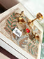 Elegant Ivory eaves Beaded Pearls Table Placemat