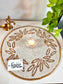 Unique Stylish Beaded Sequins Ivory Round Table Placemat Runner