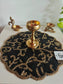 Vintage Floral Black Golden Beaded Placemat