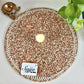 Stylish Handcrafted Elegant Beige Natural Beads Glass Table Mat Placemat