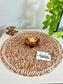 Stylish Handcrafted Elegant Beige Natural Beads Glass Table Mat Placemat