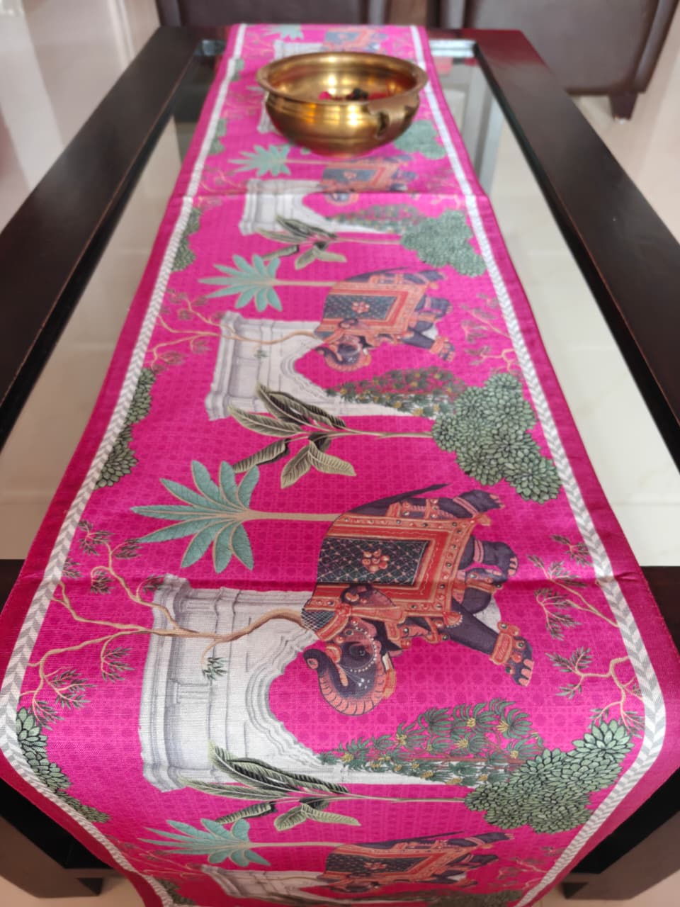 Trending Vintage Ethnic Elephant Silk Table Runner 12 x 72 inches