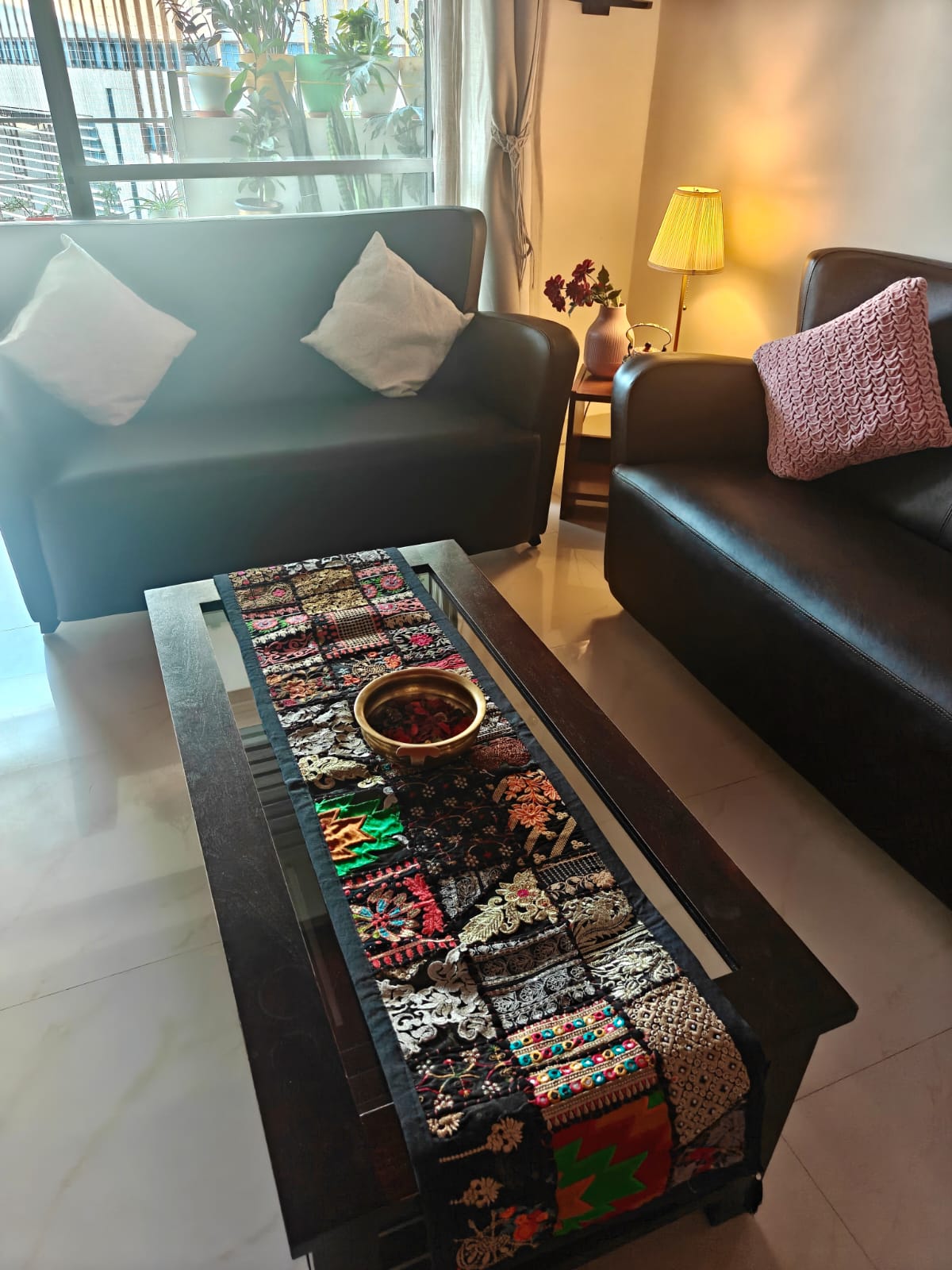 Royal Ethnic Khambhadiya Patchwork Multicolor Cotton Table Runner 14 x 60 inches