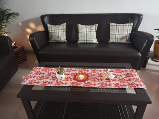 Chic Ikat Dupioni Silk Coffee Table Runner (L-48in, W-12in)