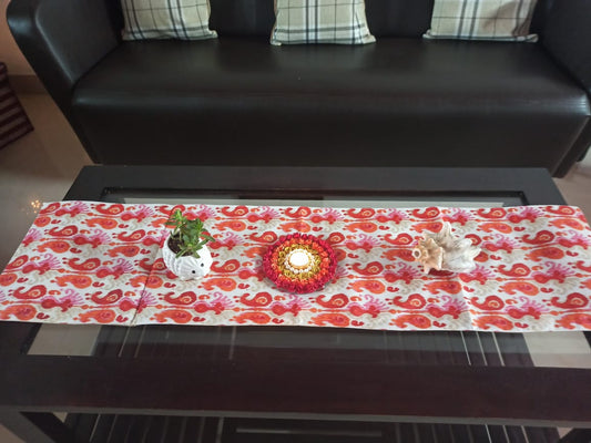 Chic Ikat Dupioni Silk Coffee Table Runner (L-48in, W-12in)