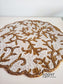 Classic Designer White Golden Beaded Table Placemat