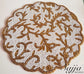 Classic Designer White Golden Beaded Table Placemat