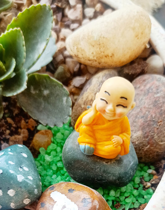 Yellow Happy Buddha Set of 1 - Sajja Garden Nursery