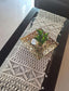 Ivory Natural Macramé Reversible Cotton Table Runner 