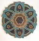 Mermaid Teal Brass finish Sapphire Beaded Inlay Round Beads Table Placemat