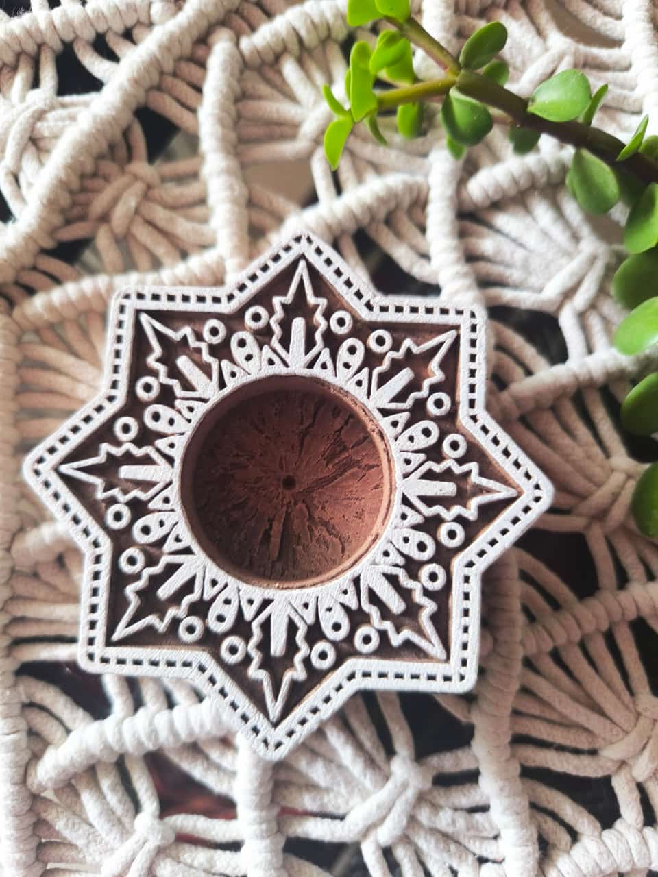 Handcrafted Ashtabhuja Star Wooden Tealight Candle | Handcrafted Diya | 1 piece | Indian Festival Diya