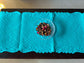 Reversible Organic Cotton Rama Green Teal Quilted Table Runner Cover (L-61in, W-20in)