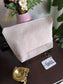 Elegant Sleek Velvet Embroidered Thick Cotton Cosmetic & Toiletry Bag | Travel