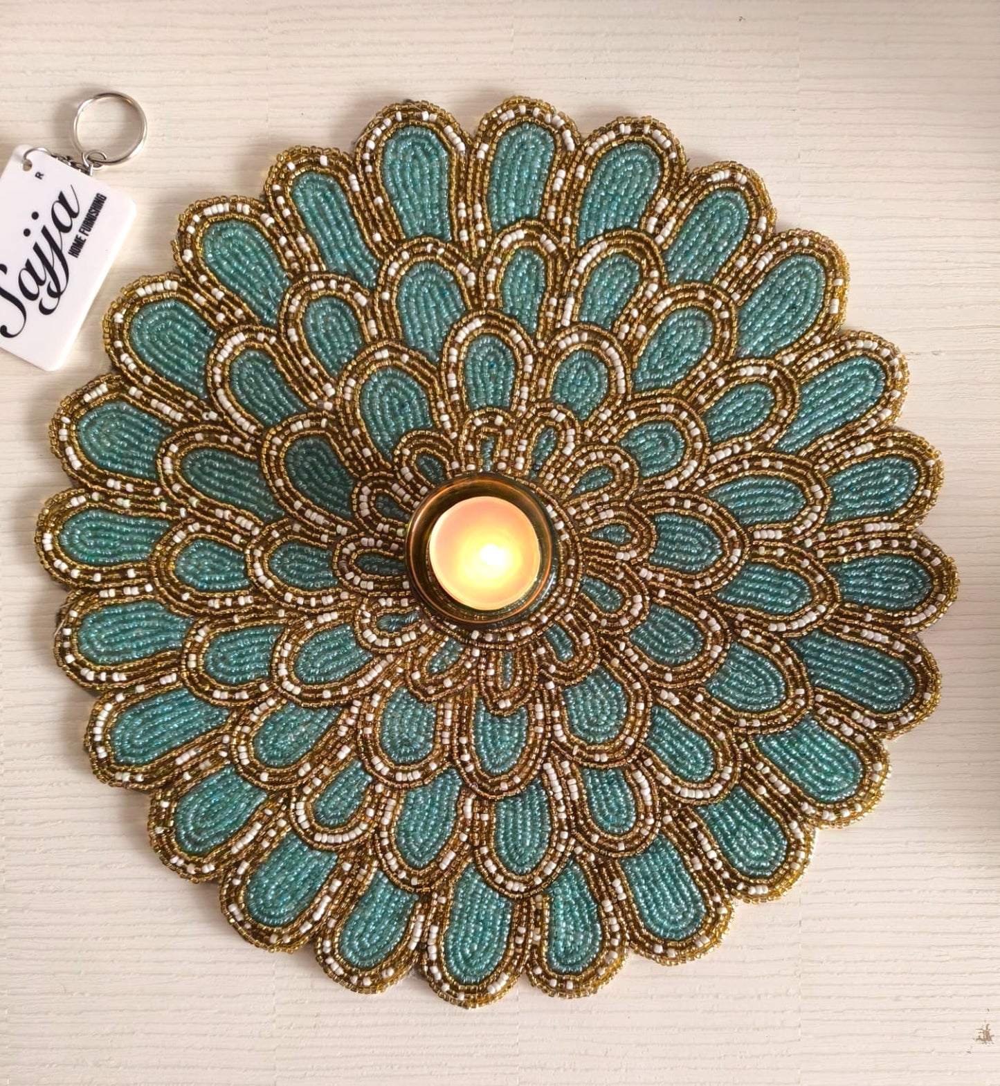 Vintage Sea Green Turquoise Beads Placemat