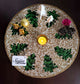 Embroidered N Beads Christmas Tree Theme Beads Round Mat Festive Décor  Placemat