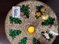 Embroidered N Beads Christmas Tree Theme Beads Round Mat Festive Décor  Placemat