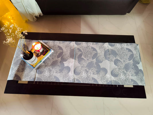 Table Runners, Grey Classic Pattern Cotton | Microwave Cover | Dining Table Linen Collection