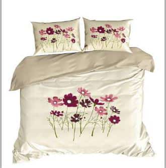 Designer Yellow Beige Floral Elegance Collection Cotton Double Bed King Bedsheet 9f x 9f