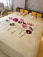 Designer Yellow Beige Floral Elegance Collection Cotton Double Bed King Bedsheet 9f x 9f