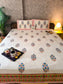 Buy Cotton Handblock Blue Grey King Double Bedsheet 9 feet x 9 feet Multicolour
