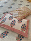 Buy Cotton Handblock Blue Grey King Double Bedsheet 9 feet x 9 feet Multicolour