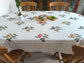 Designer Handblock Cotton Table Cover Yellow Pink phool - 60 x 90 inches 6 seater | smaller 8 seater  Table Cloth