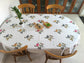 Designer Handblock Cotton Table Cover Yellow Pink phool - 60 x 90 inches 6 seater | smaller 8 seater  Table Cloth