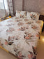 Deluxe Premium Cotton Water Colour Collection Peach Floral Double Bedsheet Super King 9f x 9f