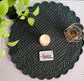 Dark Green Floral Spirally Round Cotton Placemat Table Fabric Table Mat - 1piece