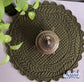 Forest Light Green Floral Spirally Round Cotton Placemat Table Fabric Table Mat - 1 piece