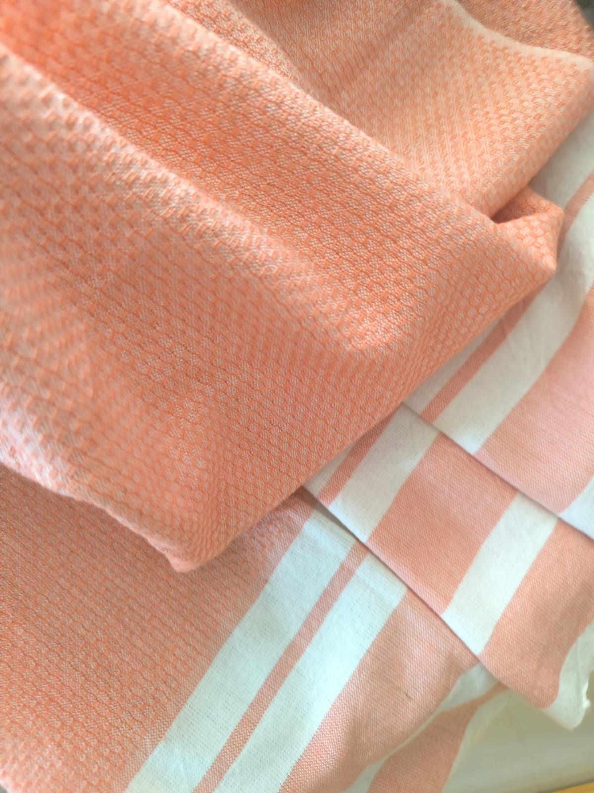 Super Absorbent Organic Cotton Bath Towel With Tassel Light Peach Orange XL