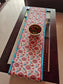 Stylish French Floristry Orange Beige Teal Silk Table runner (12 x 72 inches)