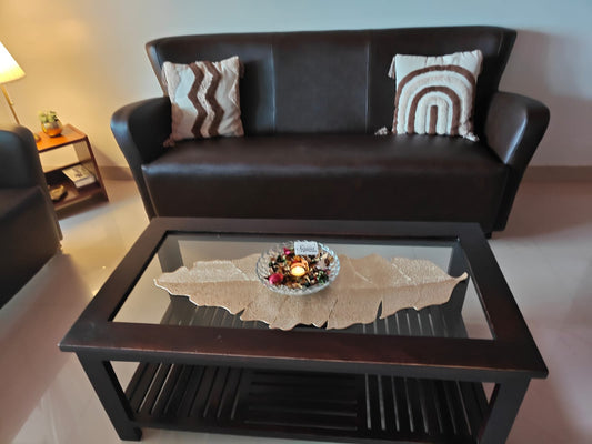 Banana leaf Gold PVC Table Runner