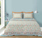 Floral Cornflower Sage Blue South Cotton Queen Smaller King Double Bedsheet