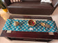 Jade English Art Inspired Silk Small Coffee Table Runner L-48 in, W-12 in