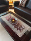 Beautiful Lace work Translucent Organza Embroidered Teapoy Table Runner