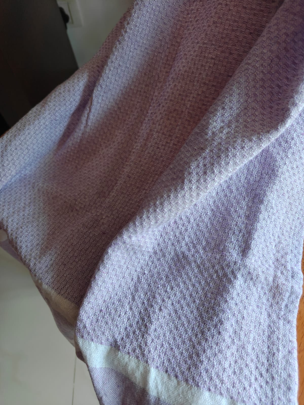 Absorbent Turkish Organic Cotton Weaved Bath Towel Light Voilet Purple