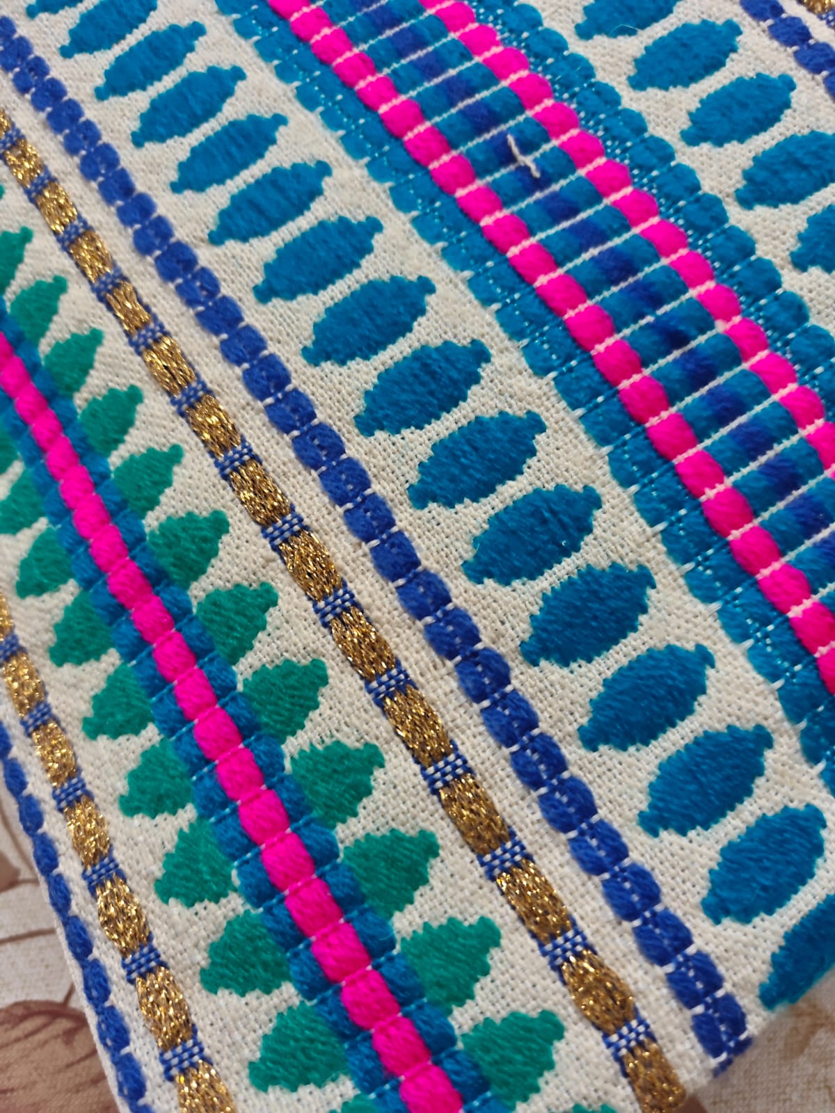 Hand Woven Multicoloured  Small Cushion Cover 12 x 12 inches 1 piece