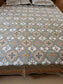 Vintage Hand block Damask Pattern Pure Cotton Double Bedsheet queen King Multicoloured