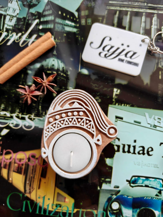 Buy Christmas Santa Cap Tea light Holder Wooden Candle Holder Festive Gift