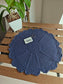 Garden of Circle Floral Cotton Round Table Fabric Placemat mat Set of 2 Navy Blue