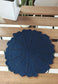 Dark Blue Small Round  Table Placemat Trivet - 1 piece