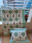 Vintage Hand block Green Pooklam Floral Cotton Double Bedsheet King 9 feet x 9 feet